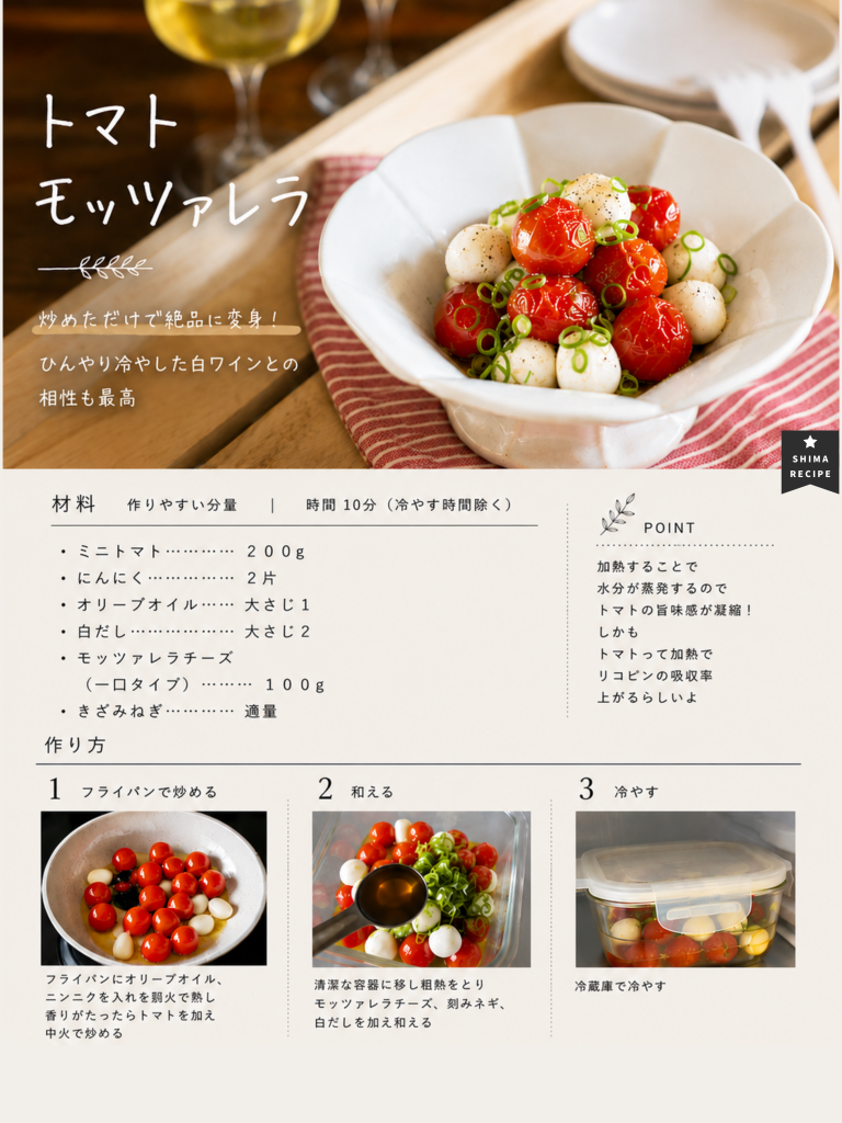 トマトモッツァレラのレシピカード